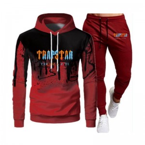 Red Trapstar It's a Secret Printed Logo Men's Tracksuit India | NS23-545