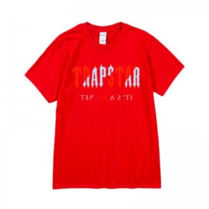 Red Trapstar It's a Secret Short Sleeve Men's T Shirts India | ZX97-195