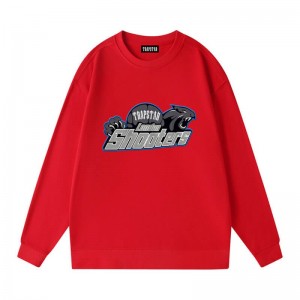 Red Trapstar London Its Shooters Logo Men's Sweatshirts India | QQ54-204