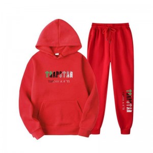 Red Trapstar Printed Autumn Winter Warm Sportswear Men's Tracksuit India | YS82-362