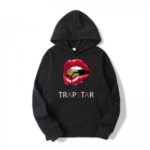 Red Trapstar Red Lips Men's Hoodie India | WR76-971