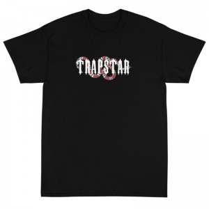 Snake Black Trapstar Snake Men's T Shirts India | IT48-235