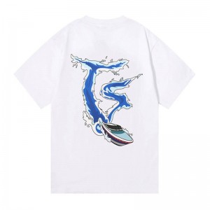 White Trapstar Boat Graphic Tee Men's T Shirts India | SC56-492