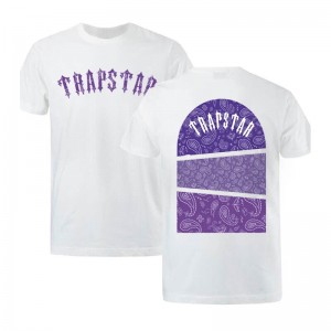 White Trapstar Football Top Men's T Shirts India | ZW52-652