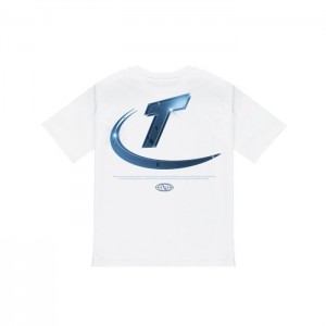 White Trapstar Hyperdrive High Density Tee Men's T Shirts India | ZY81-849