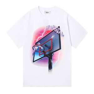 White Trapstar Lightning Basketball Men's T Shirts India | QR57-349