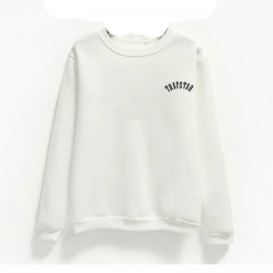 White Trapstar Logo Men's Sweatshirts India | ED81-541