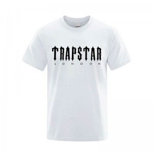 White Trapstar London Letter Printed Men's T Shirts India | RQ68-524