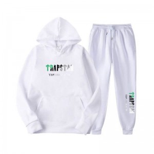 White Trapstar Printed Autumn Winter Warm Sportswear Men's Tracksuit India | DN60-944