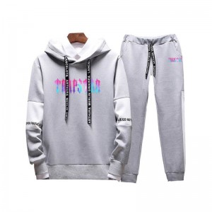 White Trapstar Revolution Chenille Decoded Hooded Men's Tracksuit India | AI42-694