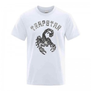 White Trapstar Spider Printed Graphic Tee Men's T Shirts India | TU38-622