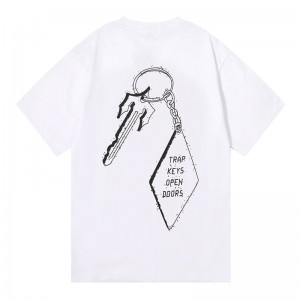 White Trapstar Trap Star Keys Open Doors Men's T Shirts India | YB62-880