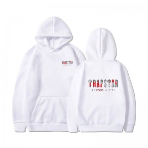 White Trapstar Wild West Its a Secret Men's Hoodie India | LR73-679