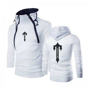 White Trapstar Zip Up Men's Hoodie India | XS93-191