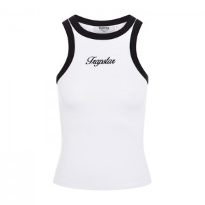 White / Black Trapstar Racer Vest Women's Top India | HC51-447