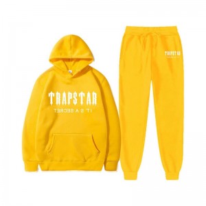 Yellow Trapstar Chenille Decoded Hooded Men's Tracksuit India | WN75-491