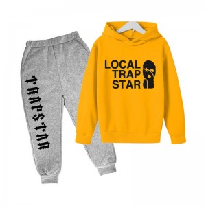 Yellow Trapstar Funny Face Smile Men's Tracksuit India | RA08-453