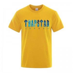 Yellow Trapstar London Chenille Tee Men's T Shirts India | ZE14-660