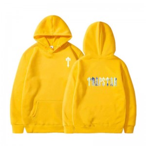 Yellow Trapstar T Pattern Men's Hoodie India | KY87-714