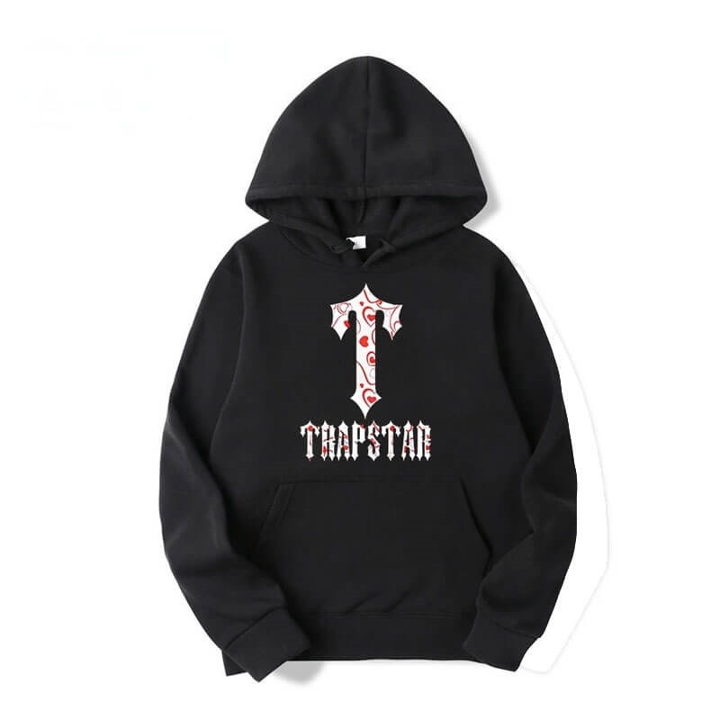 Black Trapstar Anime T-Flowers Pattern Men\'s Hoodie India | JG77-904