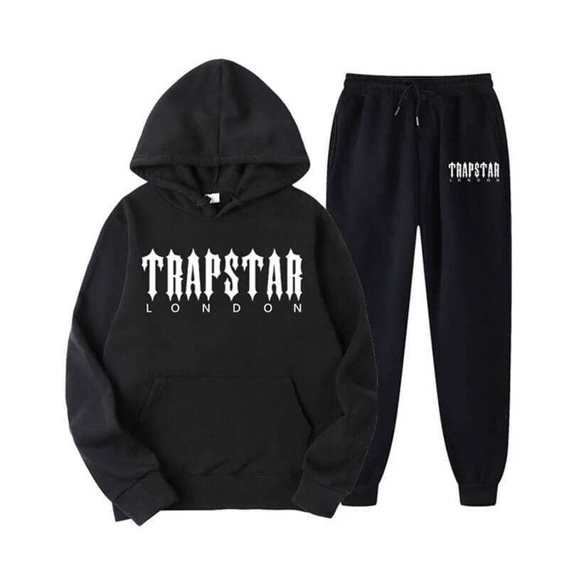 Black Trapstar Fleece London Shining Men\'s Tracksuit India | EN68-513