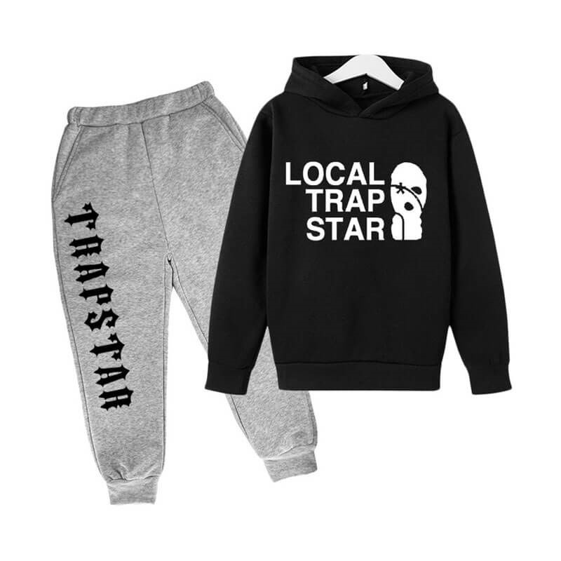 Black Trapstar Funny Face Smile Men\'s Tracksuit India | WE94-643