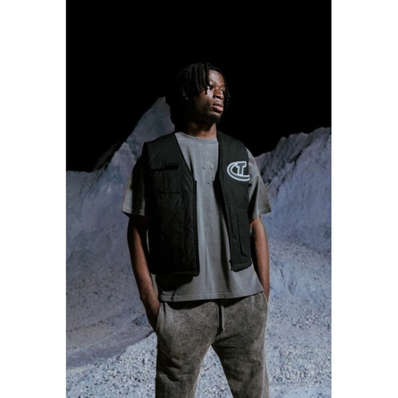 Black Trapstar Hyperdrive Pocket Vest Men's Outerwear India | QY85-460