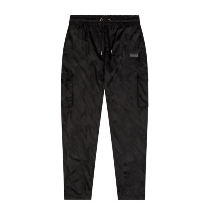 Black Trapstar Irongate T Jacquard Cargos Men's Pants India | PT76-817