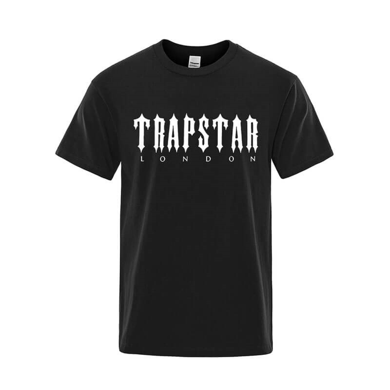 Black Trapstar London Letter Printed Men\'s T Shirts India | LM68-990