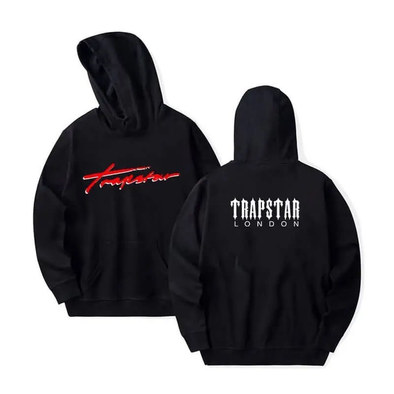 Black Trapstar London Logo Men\'s Hoodie India | LX99-867