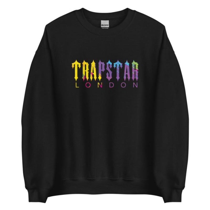 Black Trapstar London Shinning Men\'s Sweatshirts India | HR69-401