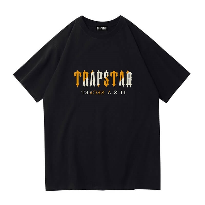 Black Trapstar Shinning Galaxy its a Secret Men\'s T Shirts India | NH61-829