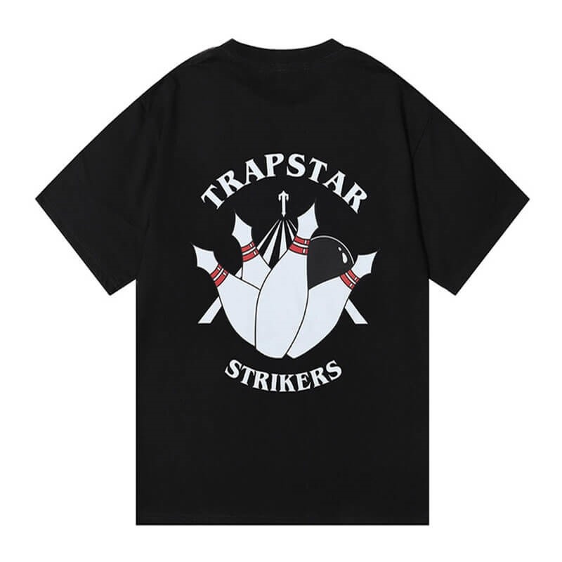 Black Trapstar Signature Strikers Men\'s T Shirts India | JU03-292