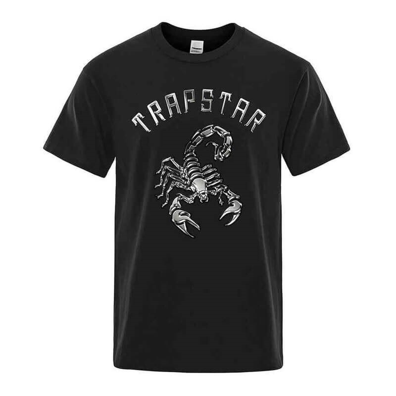 Black Trapstar Spider Printed Graphic Tee Men\'s T Shirts India | IW75-522