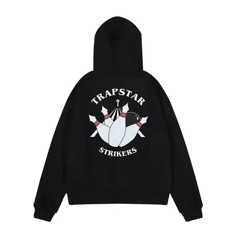 Black Trapstar Streetwear Strikers Men\'s Hoodie India | HN60-435