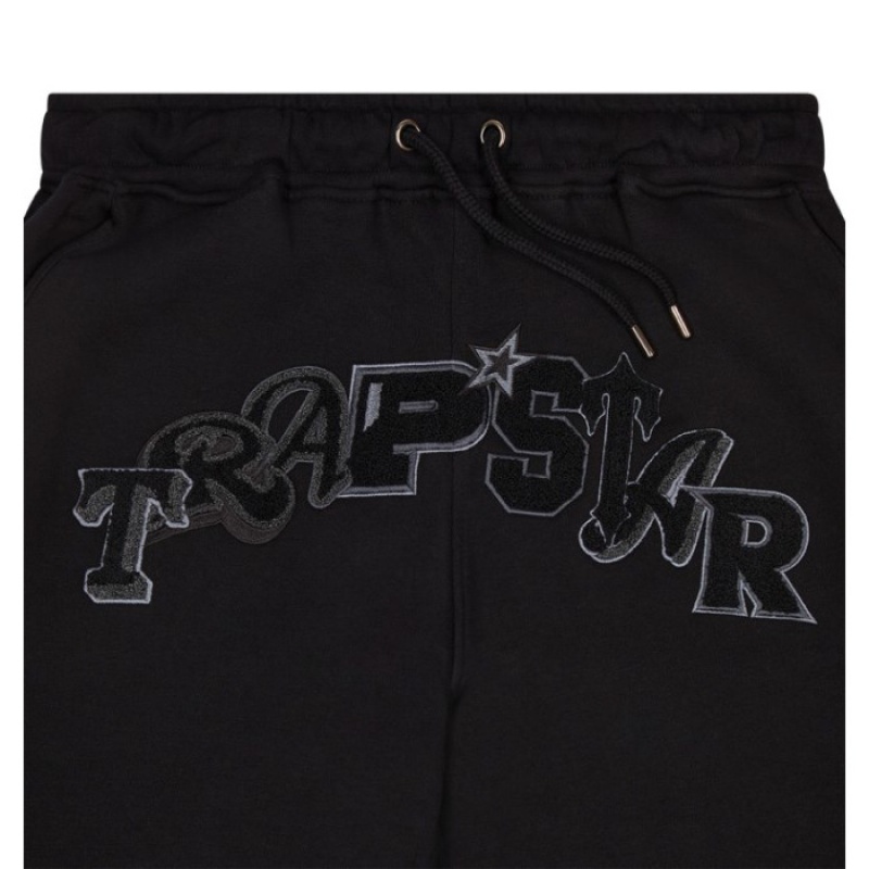 Black Trapstar Wildcard Chenille Jogging Bottoms Men's Tracksuit India | NQ82-721