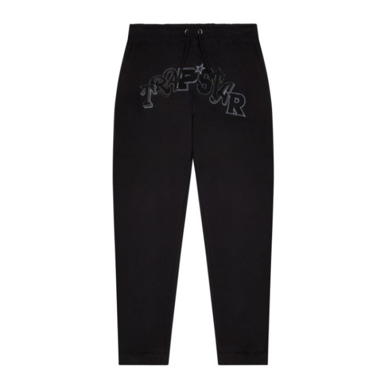 Black Trapstar Wildcard Chenille Jogging Bottoms Men\'s Tracksuit India | NQ82-721