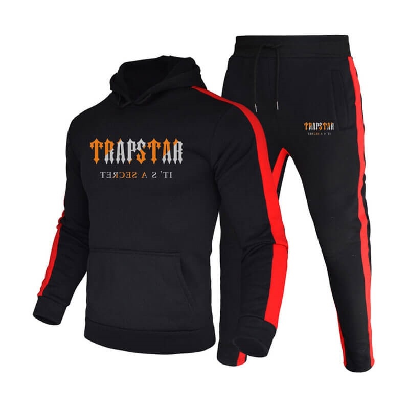 Black Trapstar Winter Logo Hooded Men\'s Tracksuit India | TW43-465