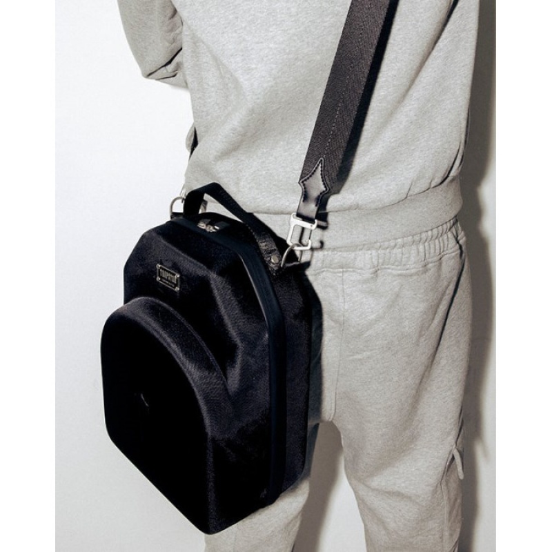 Black / Black Trapstar Hat Men's Bags India | TC14-985