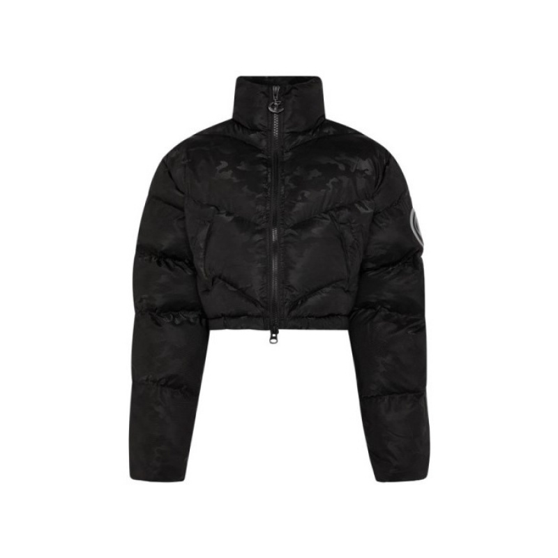 Black / Camo Trapstar Hyperdrive Sleeve Puffer Women\'s Jackets India | GS41-512