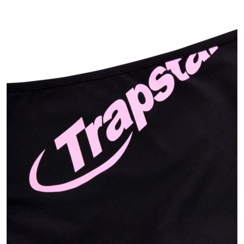 Black / Pink Trapstar Hyperdrive One Shoulder Vest Women's Top India | FT37-431