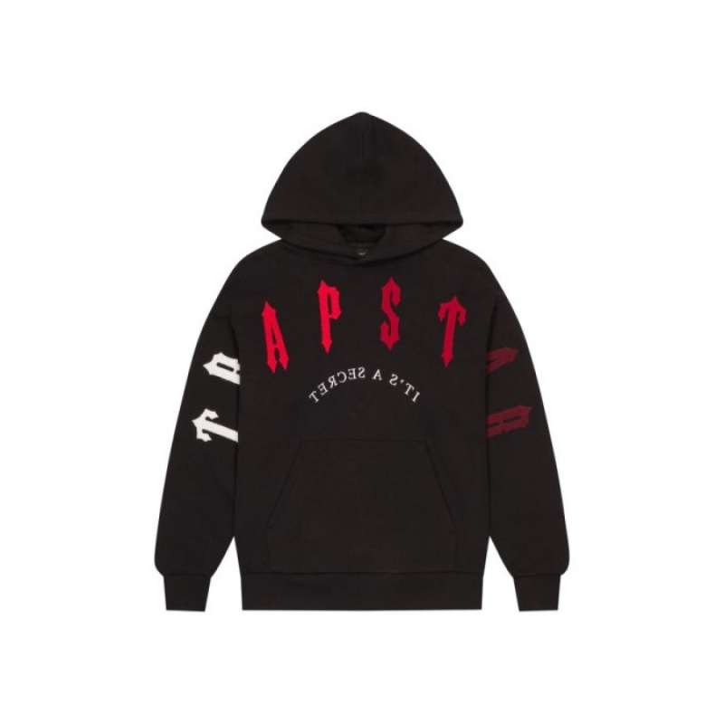 Black / Red Trapstar Irongate Arch Chenille 2.0 Men's Tracksuit India | PO01-800