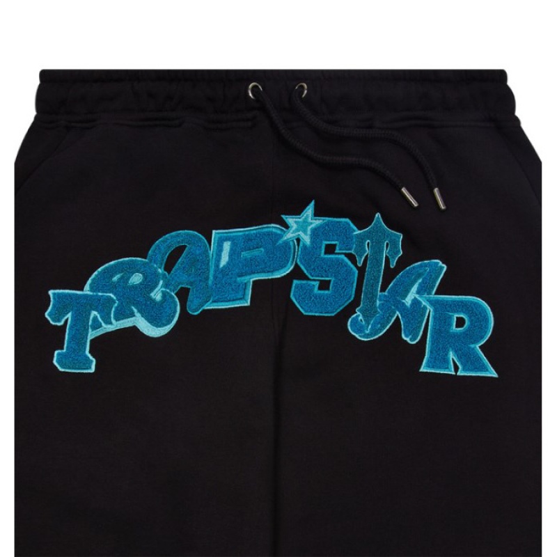 Black / Turquoise Trapstar Wildcard Jogging Bottoms Men's Tracksuit India | HK97-047