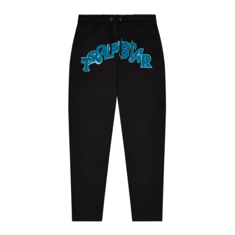 Black / Turquoise Trapstar Wildcard Jogging Bottoms Men\'s Tracksuit India | HK97-047