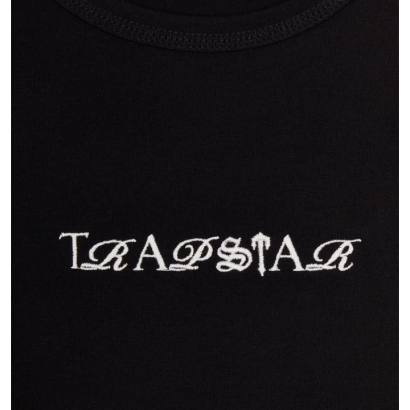 Black / White Trapstar Script Racer Vest Women's Top India | OT09-645