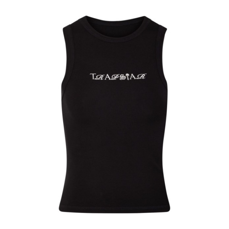 Black / White Trapstar Script Racer Vest Women\'s Top India | OT09-645