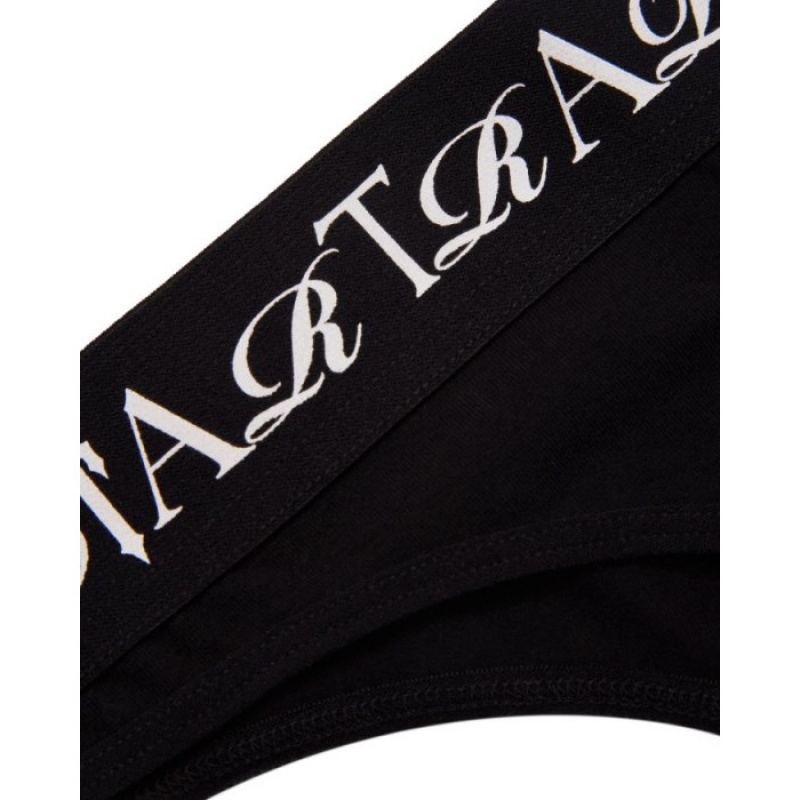 Black / White Trapstar Script Thong Women's Shorts India | XP53-978