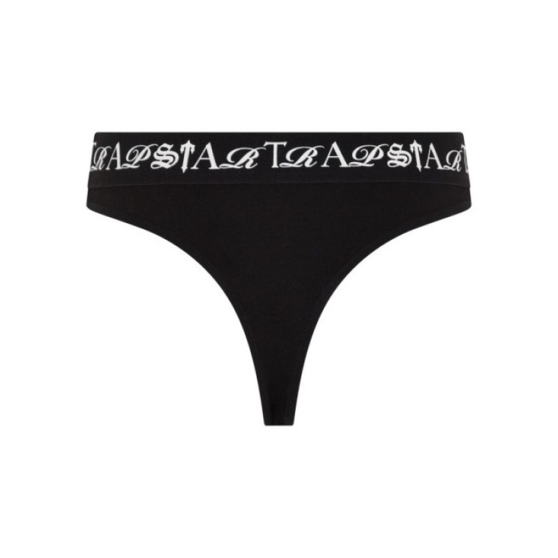 Black / White Trapstar Script Thong Women\'s Shorts India | XP53-978