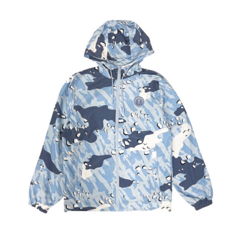 Blue Camo Trapstar Decoded Camo Windbreaker Men's Outerwear India | AJ67-355