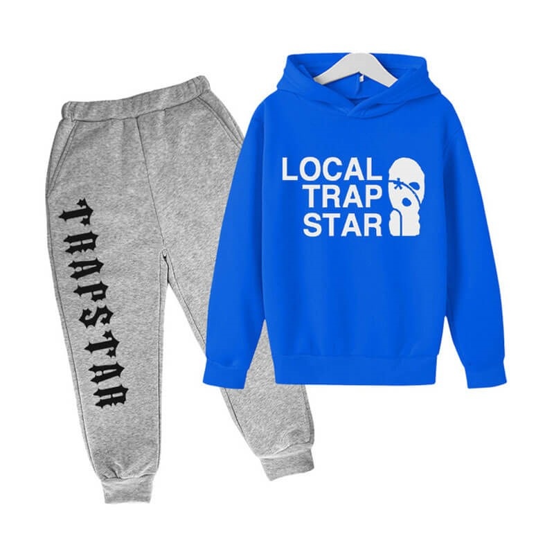 Blue Trapstar Funny Face Smile Men\'s Tracksuit India | WT42-121